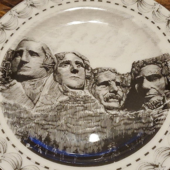 222 Fifth Slice of Life Mount Rushmore Salad Plate - Picture 4 of 4